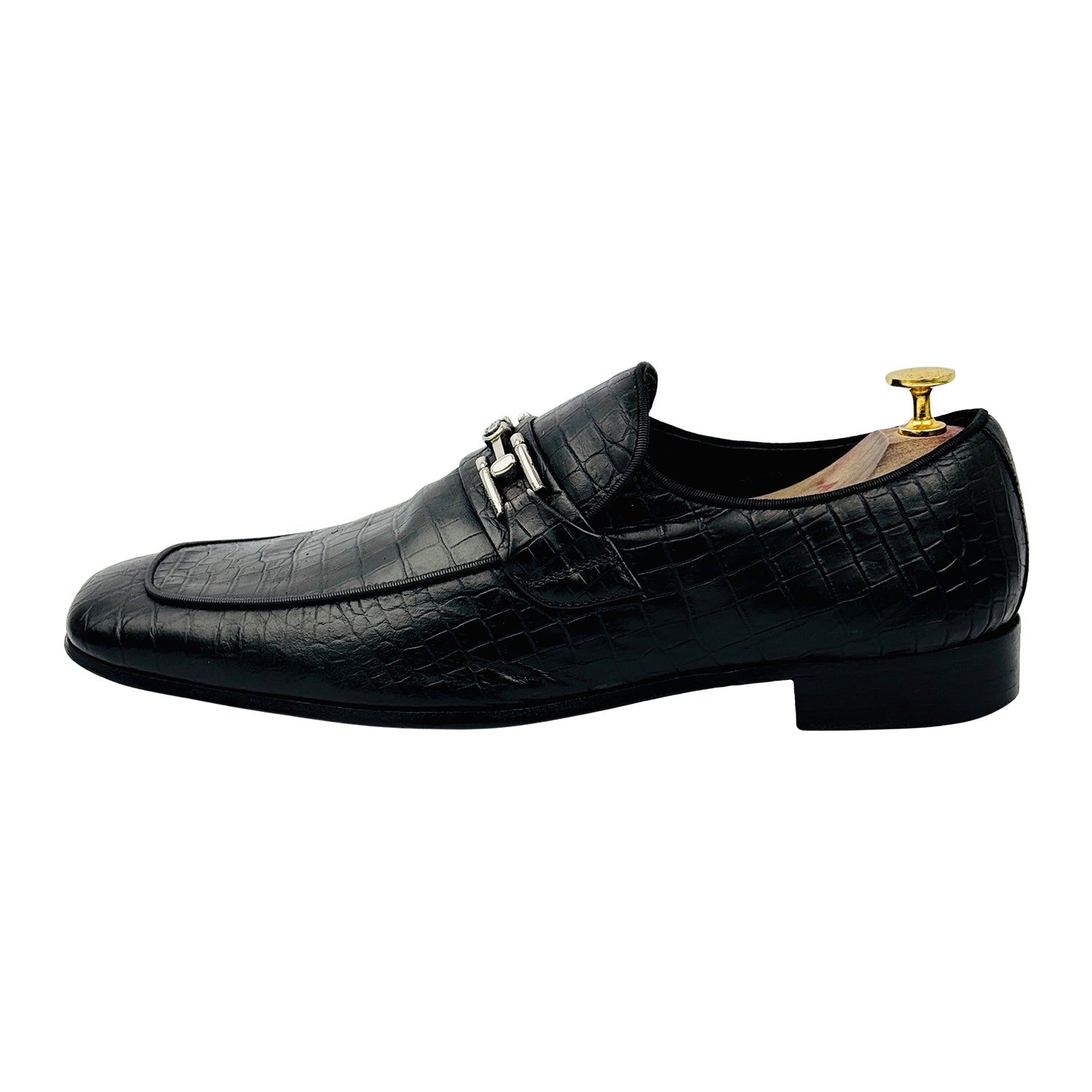 Image of Dolce & Gabbana Men's Black Crocodile Leather Loafers (Size 42.5/43)