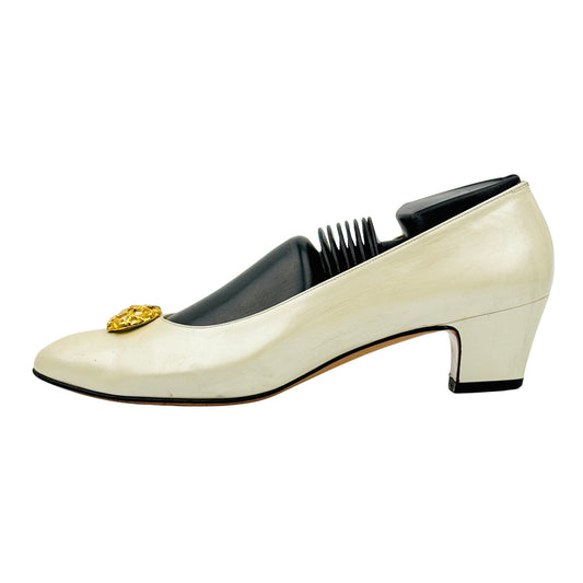 Salvatore Ferragamo Cream Leather Heels (Size 39/39.5)