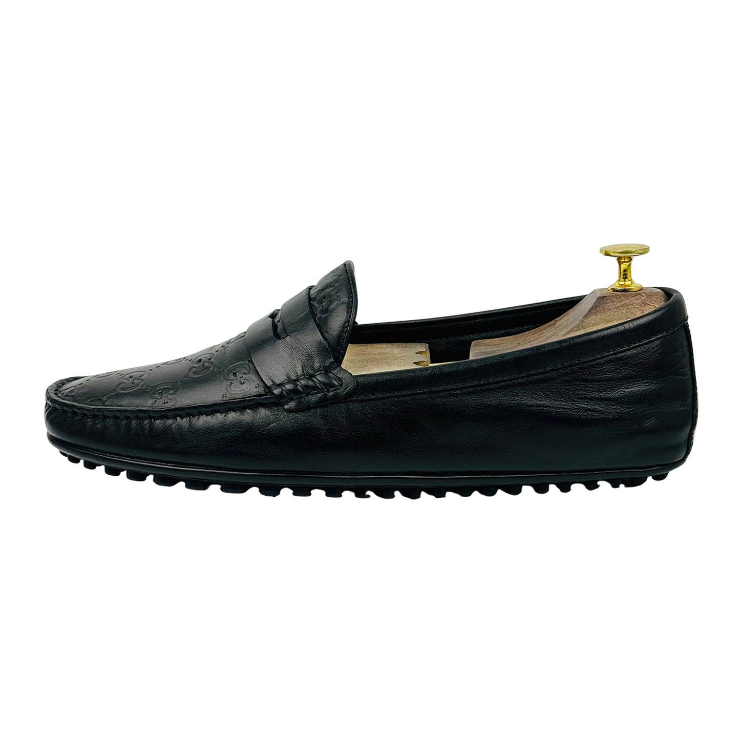 Gucci Men's GG Monogram Black Leather Loafer (Size 43/43.5)