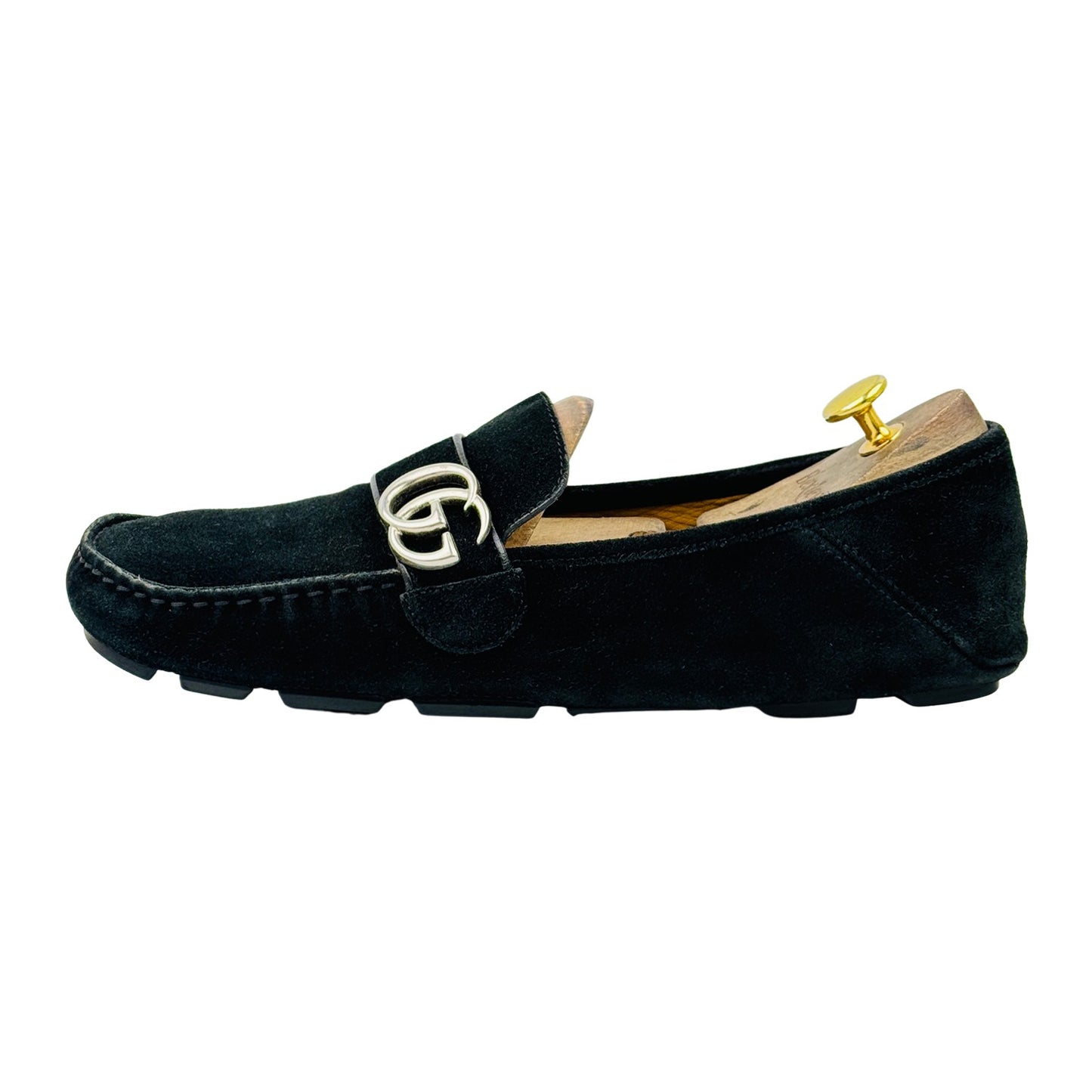 Gucci Men's Interlocking G Black Suede Loafers (Size 44/44.5)