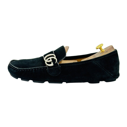 Gucci Men's Interlocking G Black Suede Loafers (Size 44/44.5)