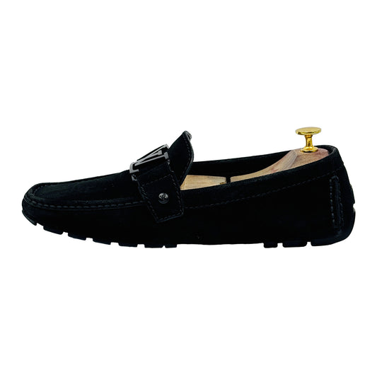 Louis Vuitton Men's Black Buckle Suede Loafers (Size 42/42.5)