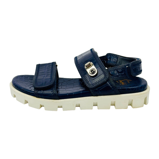 Christian Louboutin Women's Lock Cool Blue Sandals (Size 35.5)