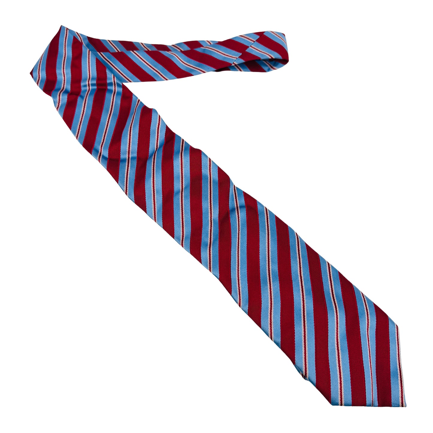 Canali Red 'Diagonal Stripes' Silk Tie (Size Regular)