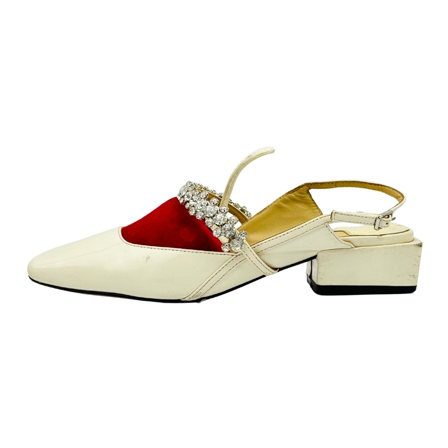 Jimmy Choo Off-White Sling Back Heels (Size 36)