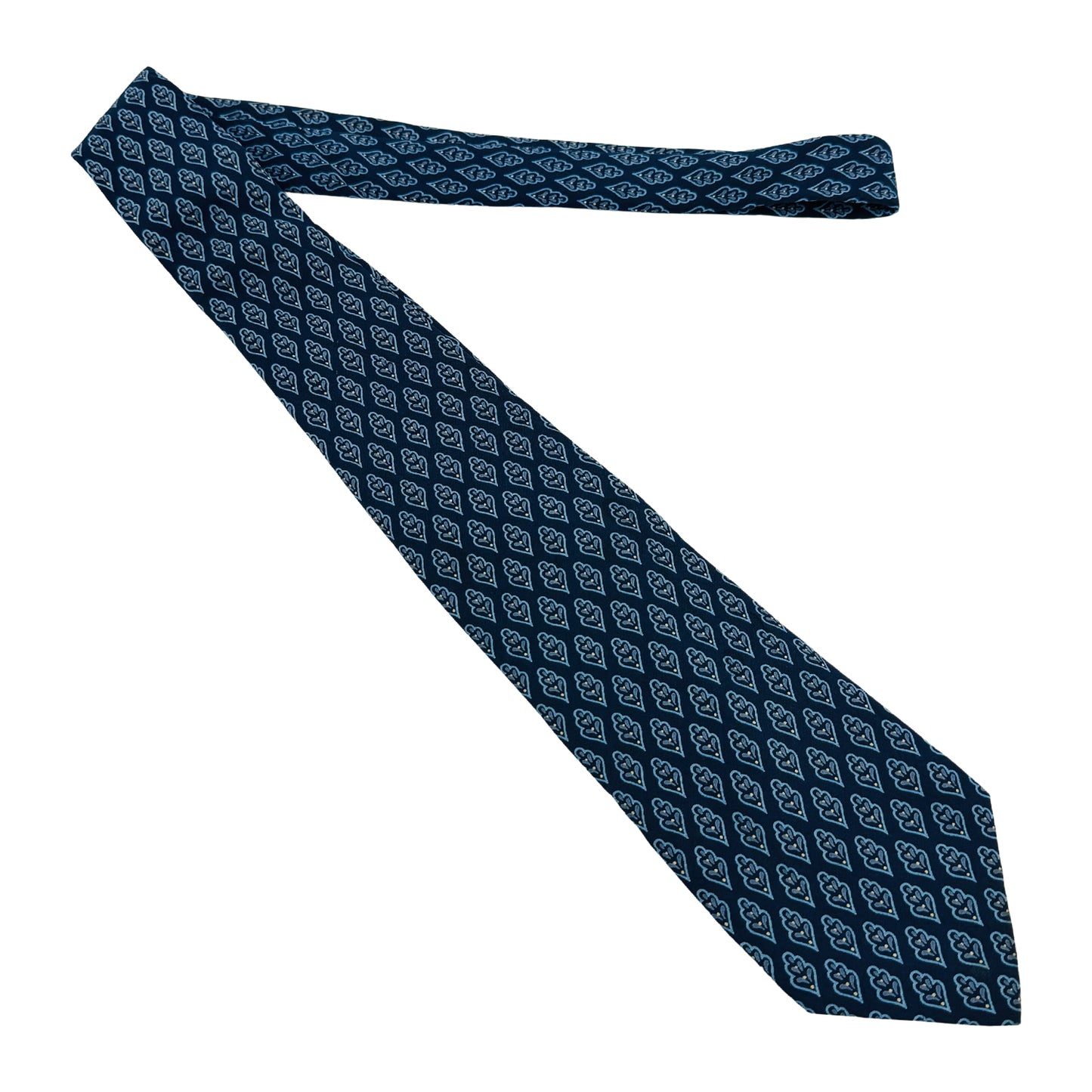 Yves Saint Laurent Dark Navy 'Geometric Pattern' Tie (Size Regular)