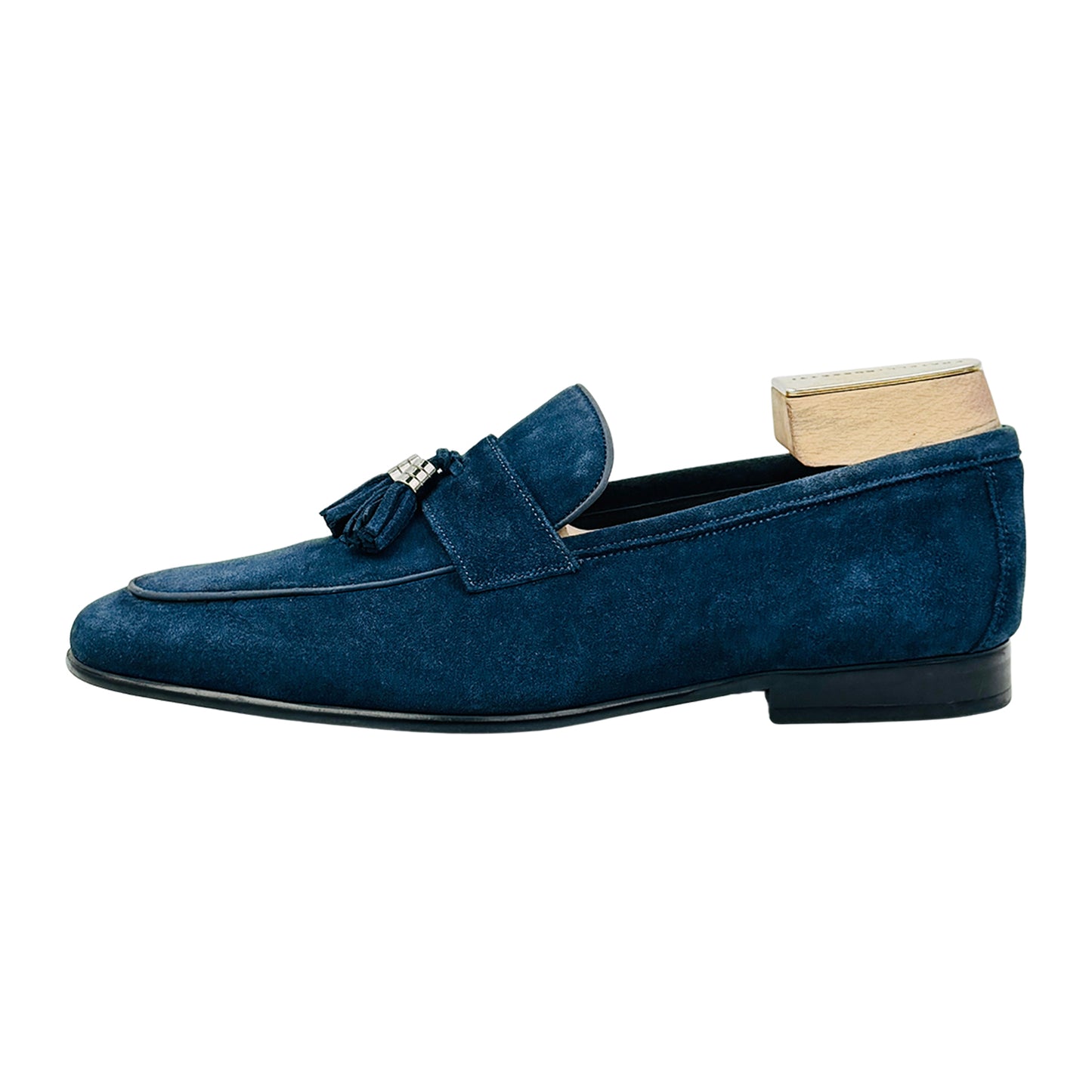 Dune Men's Blue Suede Leather Tassel Loafers (Size 43)