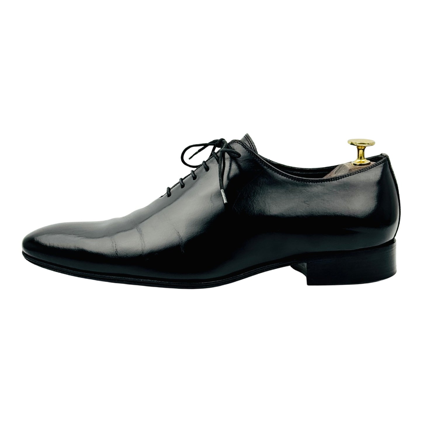 Dior Men's Black Wholecut Leather Oxfords (Size 42)