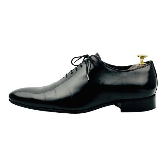 Dior Men's Black Wholecut Leather Oxfords (Size 42)