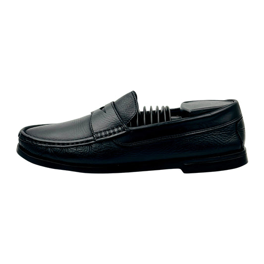 Bally Men's Black Leather Penny Loafers (Size 42)