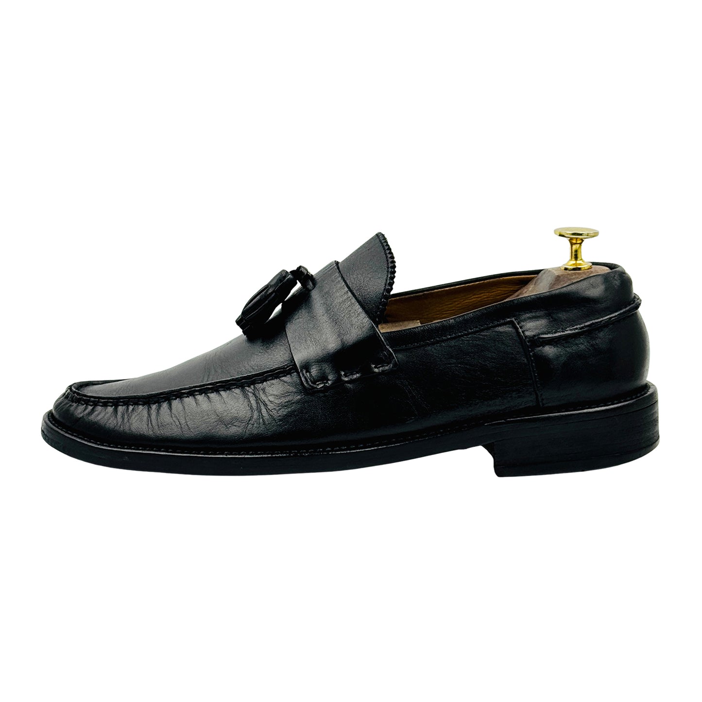 Bally Men's Black Leather Tassel Loafers (Size 42)