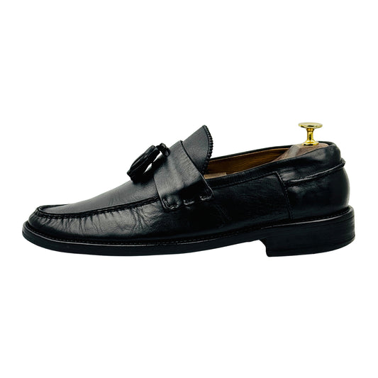 Bally Men's Black Leather Tassel Loafers (Size 42)