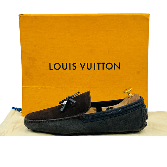 Louis Vuitton Dark Brown Leather Tassel Loafers (Size 43.5)