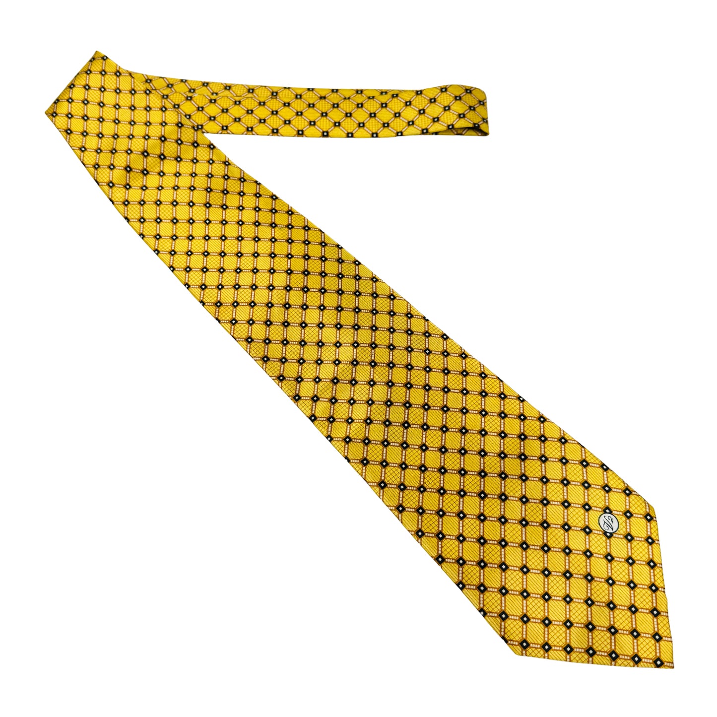 Versace Yellow 'Geometric Pattern' Tie (Size Regular)
