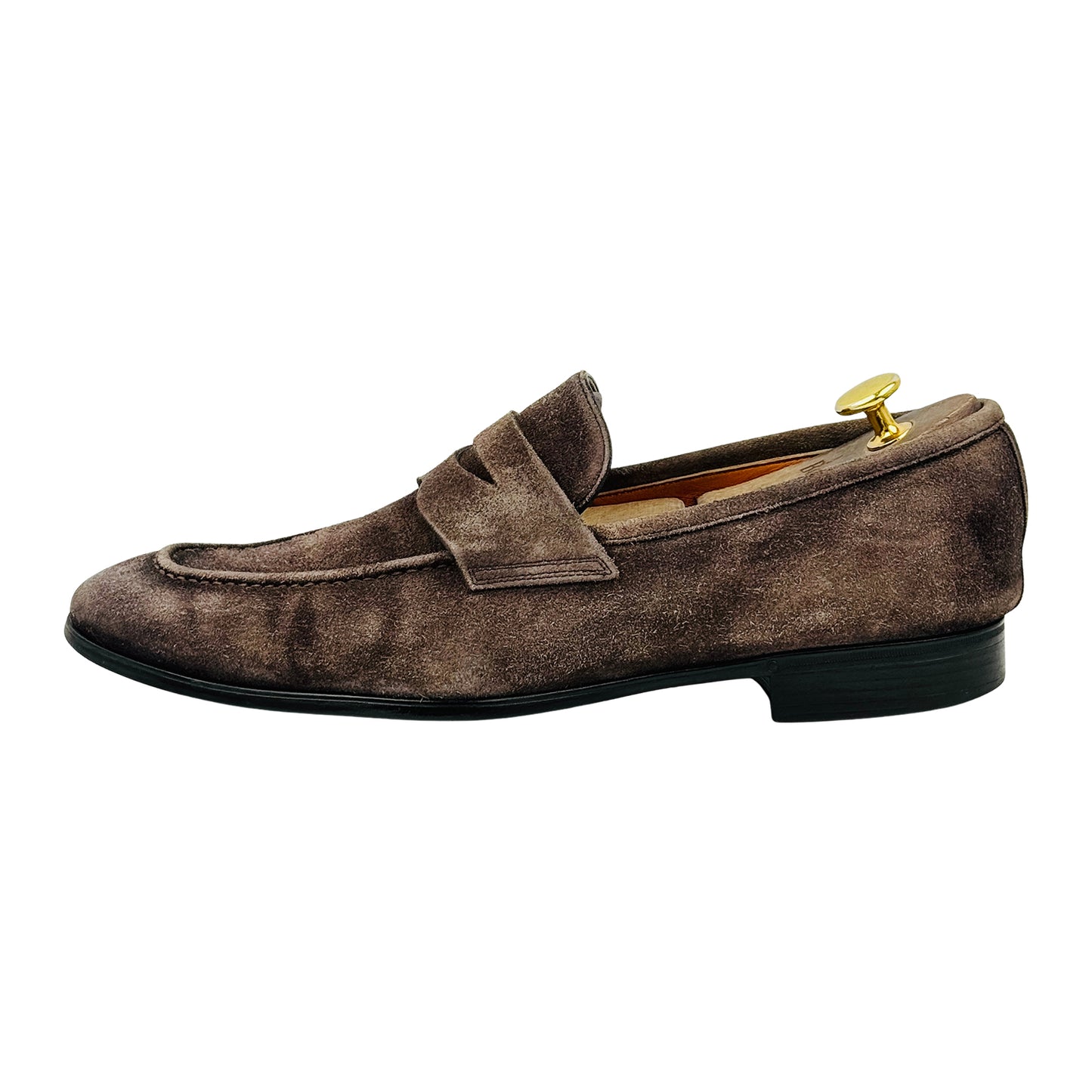 Santoni Men's Brown Suede Penny Loafers (Size 42)