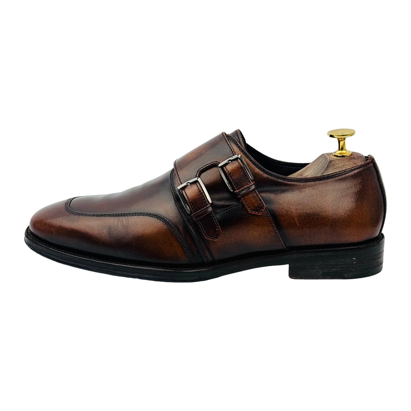 Salvatore Ferragamo Marcelo Double Monk Brown Loafers (Size 40/40.5)