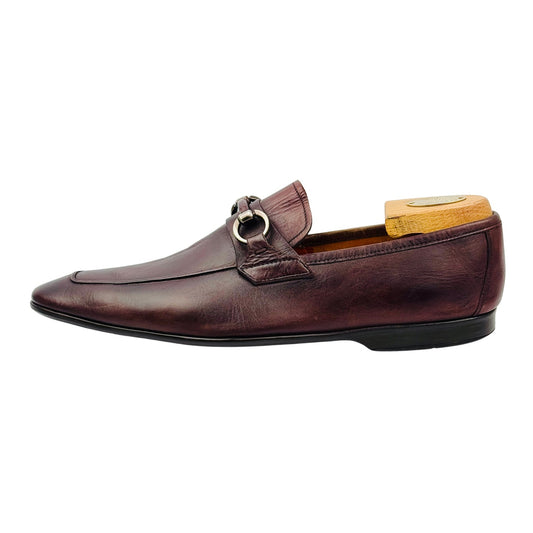 Magnanni Burgundy Leather Horsebit Loafers (Size 42.5) - 16482