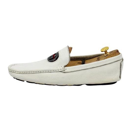 Imported Men's White Leather Loafers (Size 42/42.5)