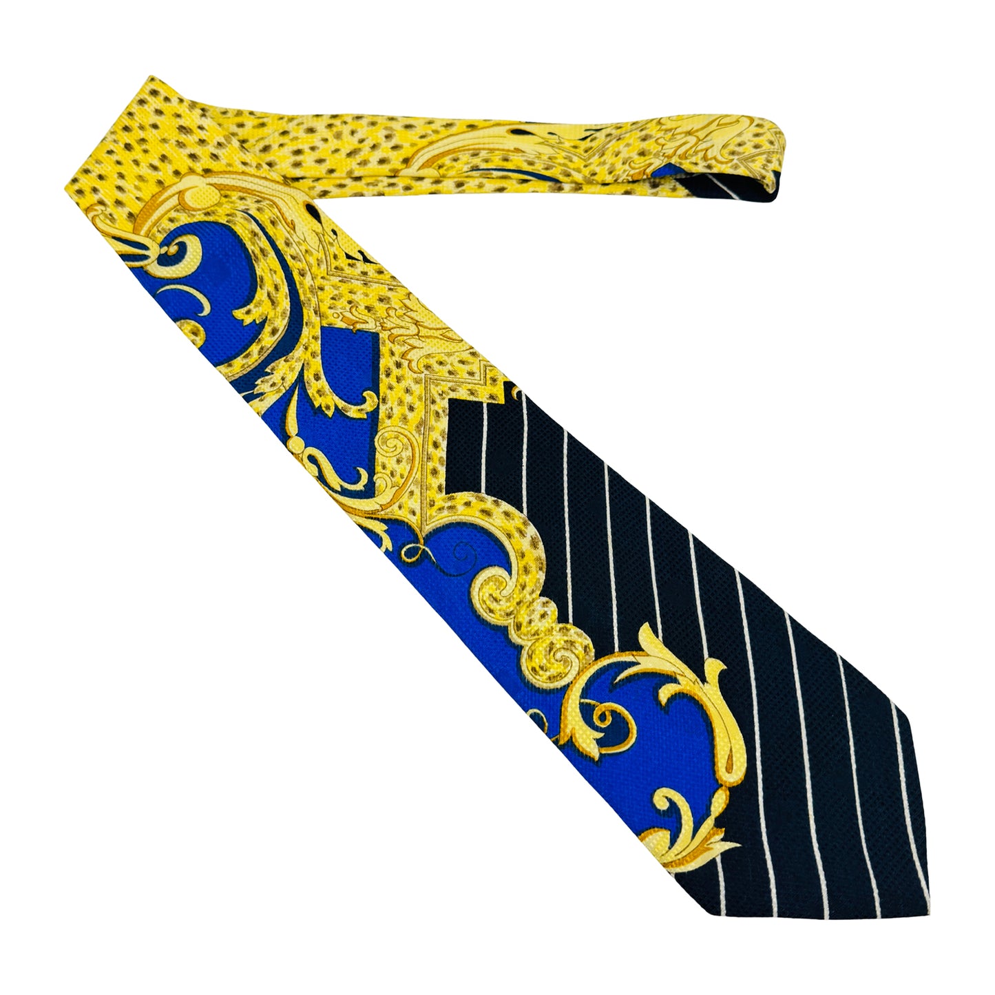 Versace Royal Blue 'Pinstripes' Tie (Size Regular)