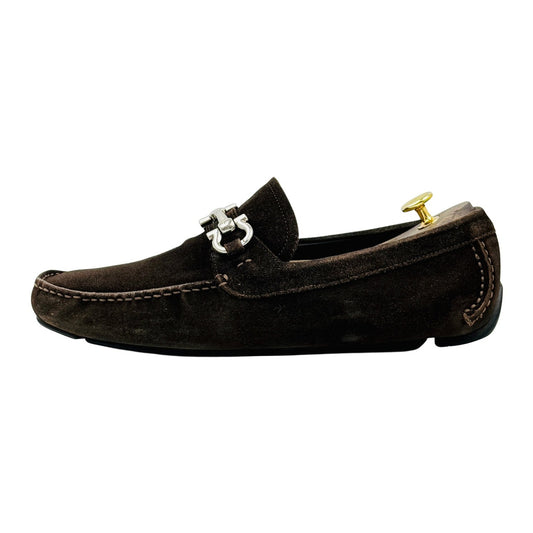 Salvatore Ferragamo Suede Gancini Bit Loafers (Size 43)