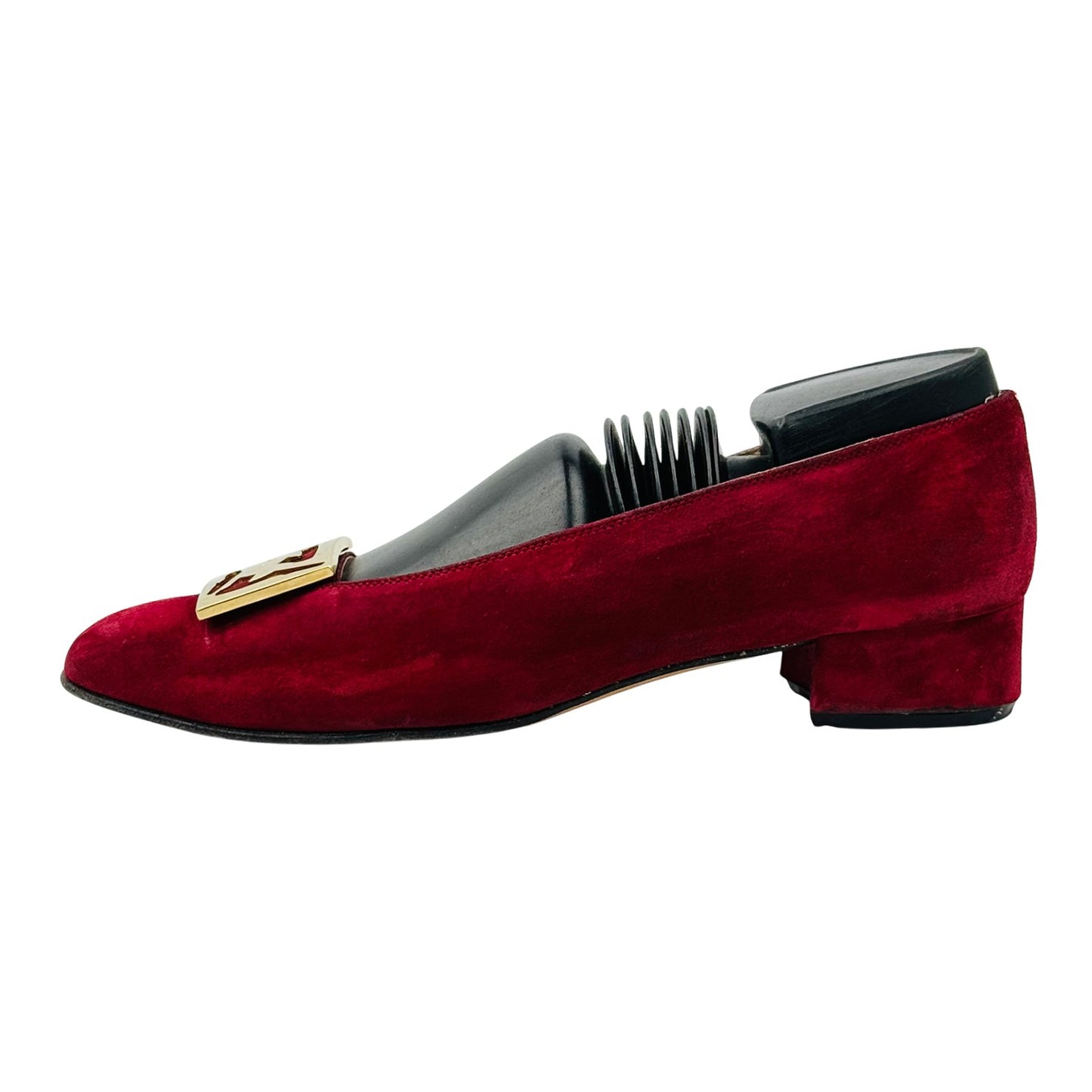 Salvatore Ferragamo Red Suede Heel Pumps (Size 37/37.5)