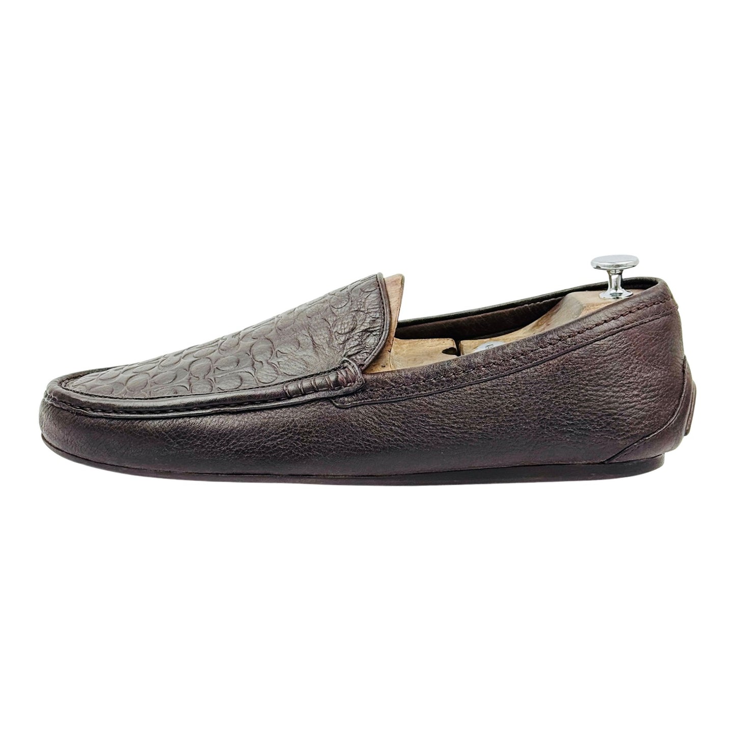 Coach Signature Leather Dark Brown Loafers (Size 44)
