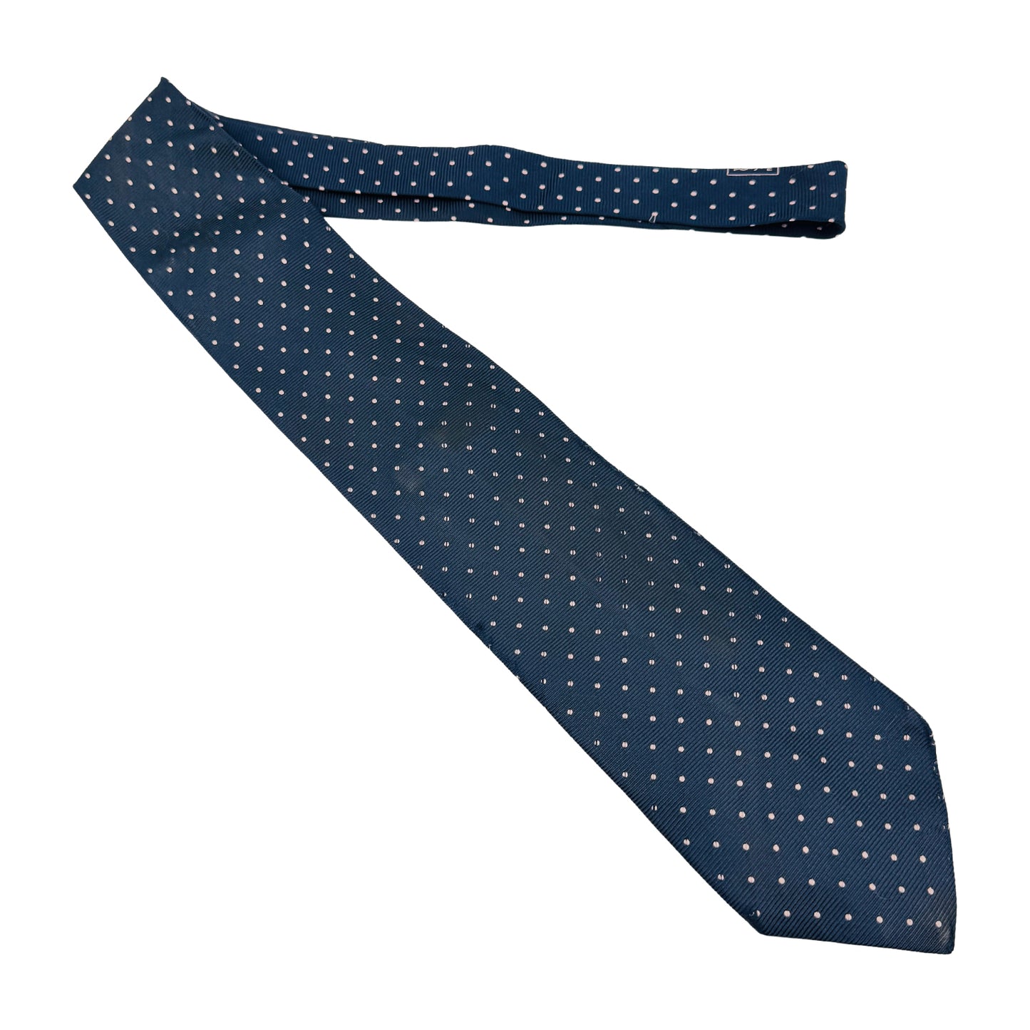 Yves Saint Laurent Navy Blue 'Polka Dots' Tie (Size Regular)