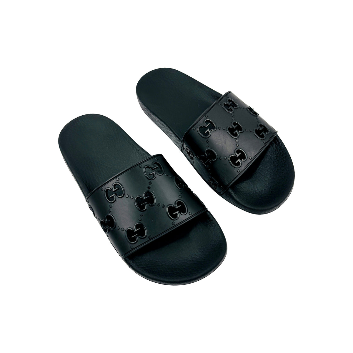 Gucci GG Black Demetra Slides (Size 40/40.5) - 681880 UKU00 1000