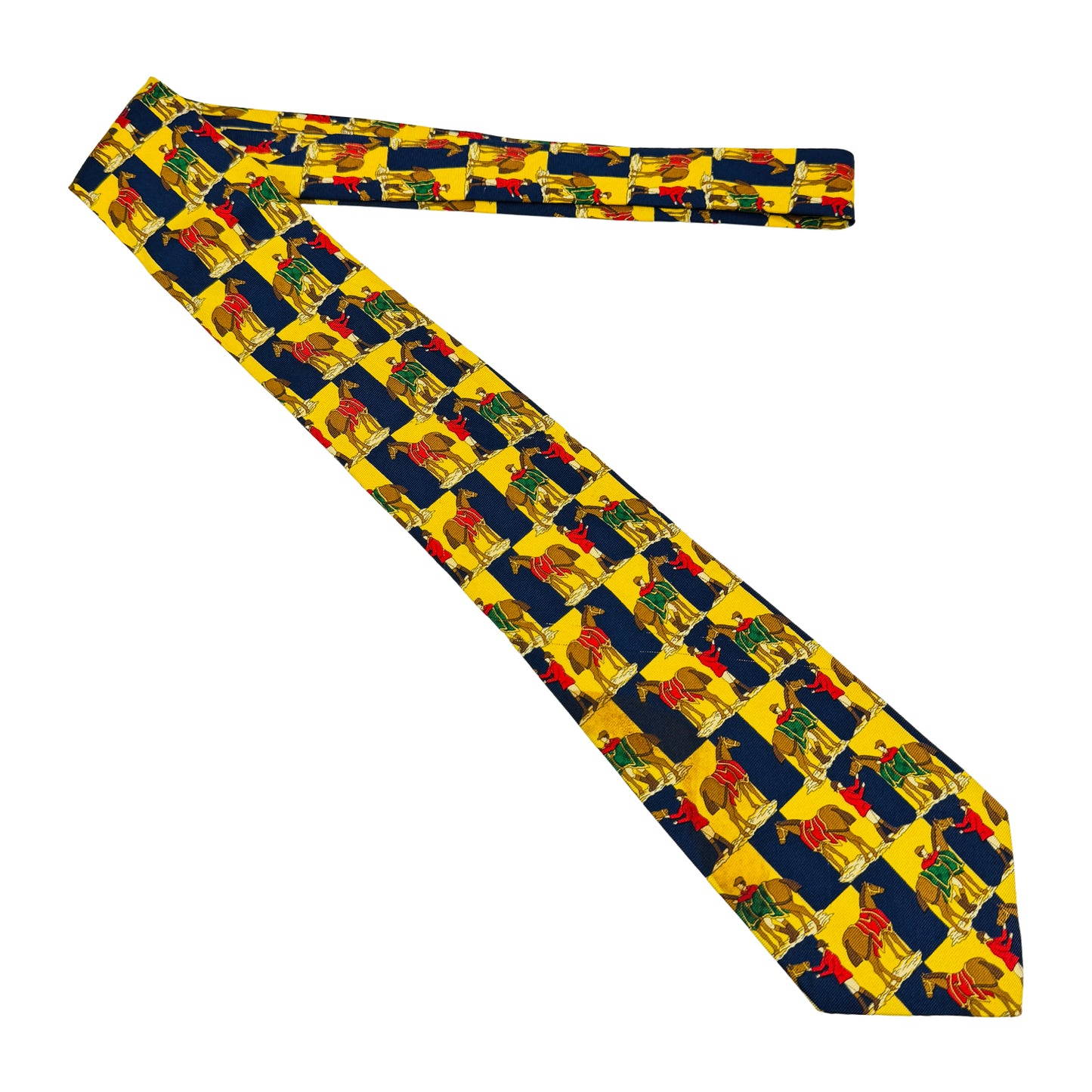 Pink London Yellow 'Horse Racing Motifs' Tie (Size Regular)