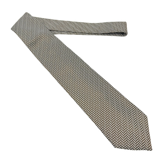 Pierre Cardin Brown & White 'Herringbone Pattern' Tie (Size Regular)