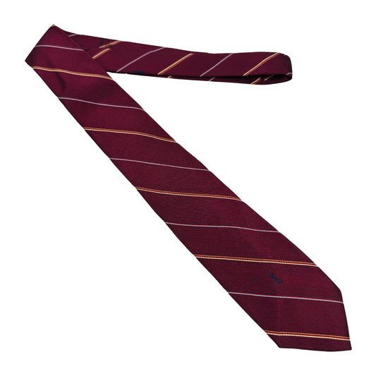 Yves Saint Laurent 'Blue Gold Navy Diagonal Stripes' Tie (Size Regular)