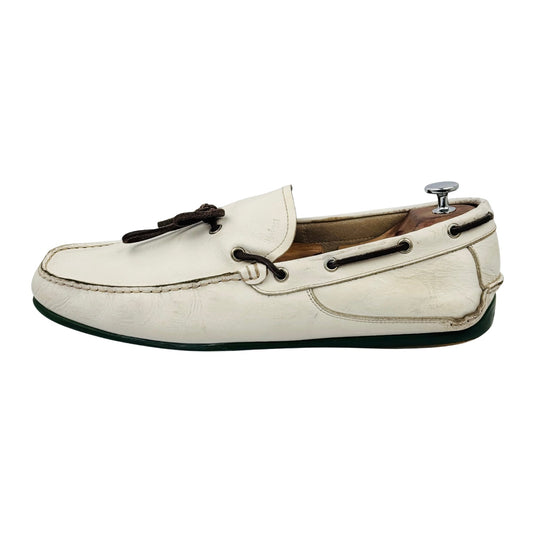 Salvatore Ferragamo Men's White Leather Loafers (Size 46/46.5)