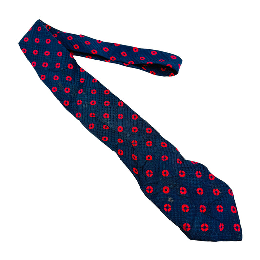 Lanvin Navy 'Circular Medallion Pattern' Tie (Size Regular)