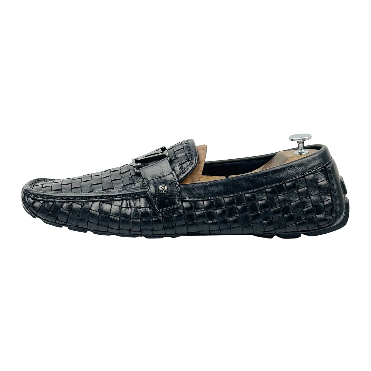 Louis Vuitton Monte Carlo Black Woven Leather Loafers (Size 45/45.5)