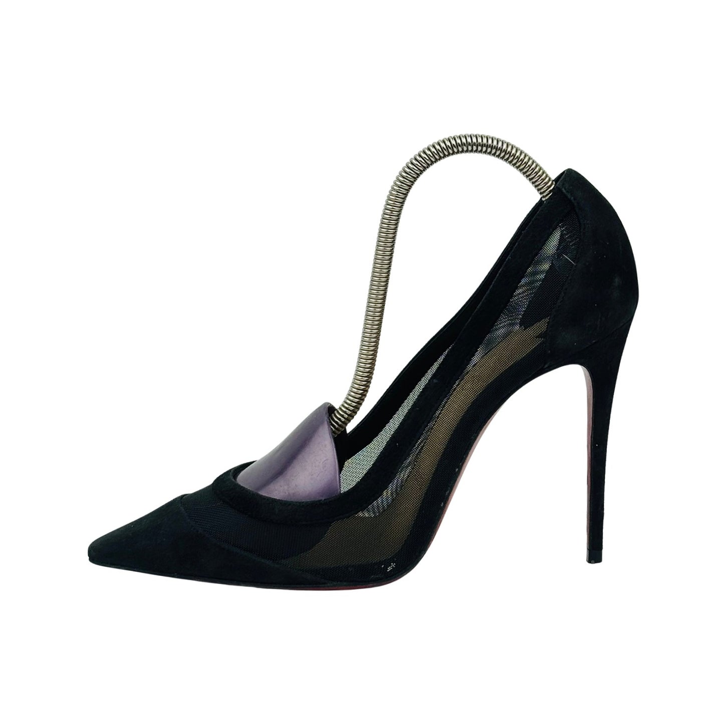 Christian Louboutin Galativi 100 Black Suede Pumps (Size 36.5)