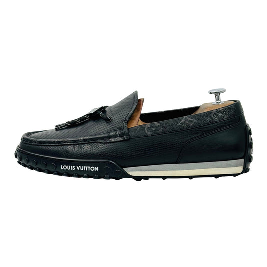 Louis Vuitton Black Leather Racer Moccasin (Size 44)