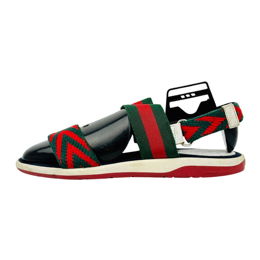 Gucci Toddler Chevron 'Green Red' Sandals (Size 35)