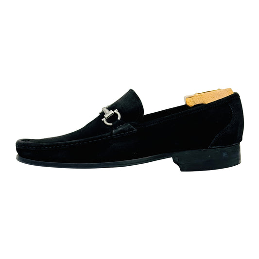 Salvatore Ferragamo Gancini Bit Suede Loafers (Size 45/45.5)