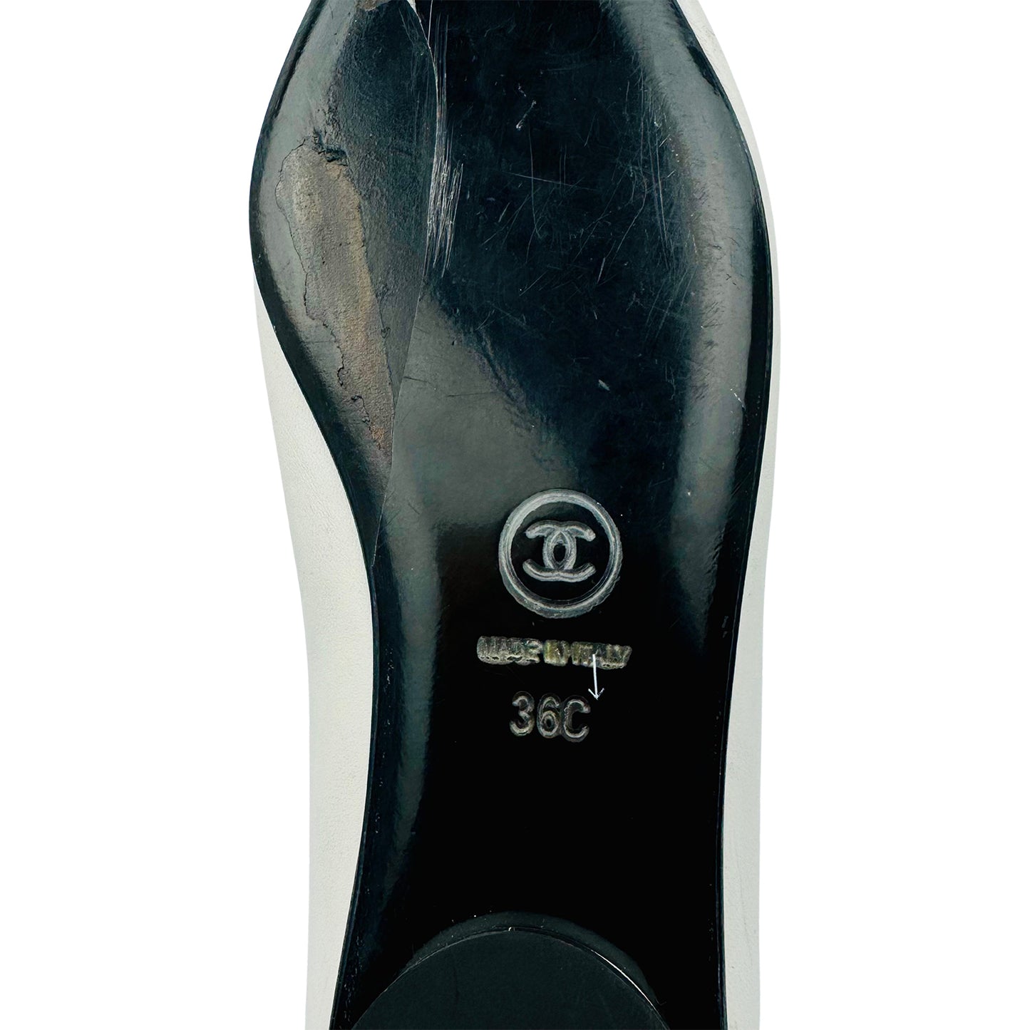 Chanel Mary Jane Black White Ballet Flats (Size 36)