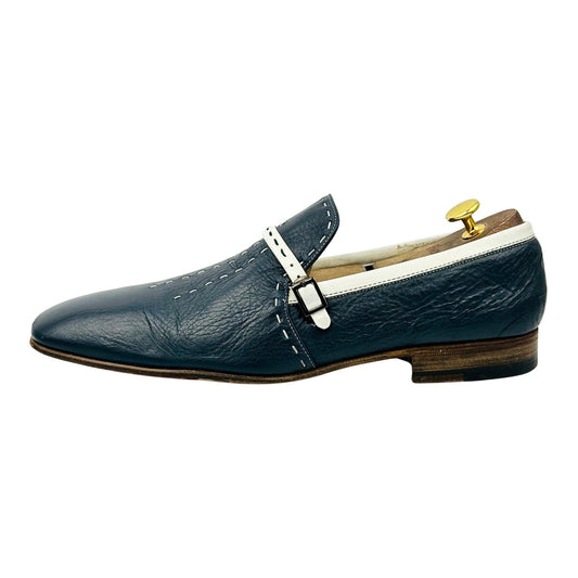 Moreschi Men's 'Navy White' Loafers (Size 43.5)