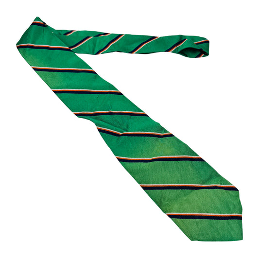 Ralph Lauren Polo Green 'Diagonal Stripes' Tie (Size Regular)