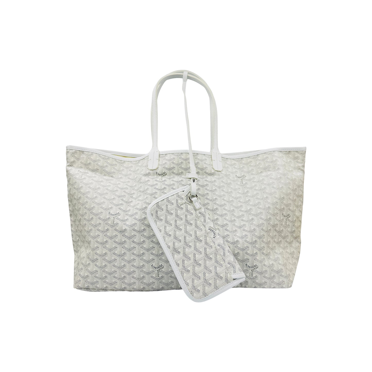 Goyard Saint Louis White Goyardine Canvas Tote Bag