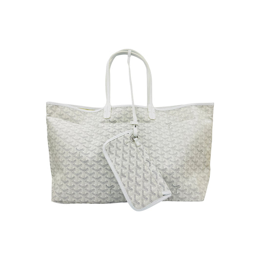 Goyard Saint Louis White Goyardine Canvas Tote Bag