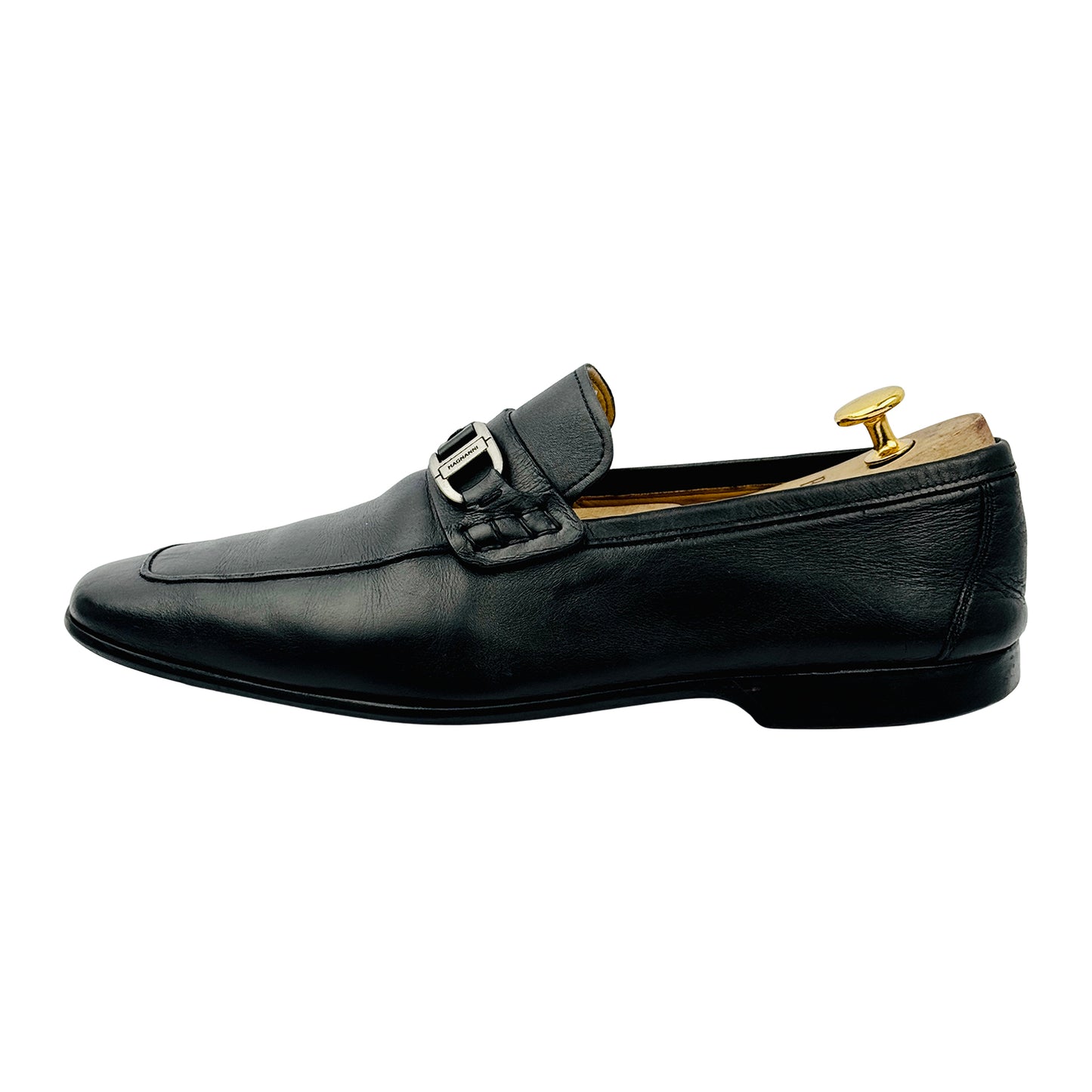 Magnanni Men's Black Leather Loafers (Size 42/42.5)