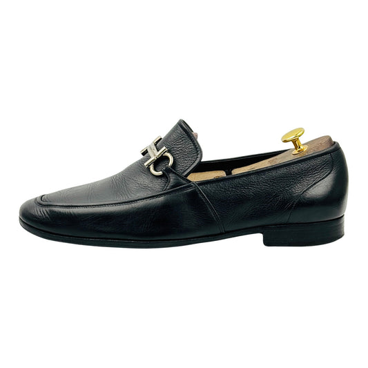 Salvatore Ferragamo Black Leather Gancini Bit Loafers (Size 42.5)