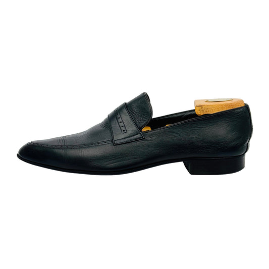 Charles Jourdan Black Leather Penny Loafers (Size 43.5)