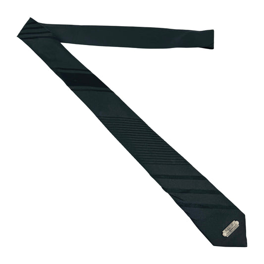 Diesel Black 'Diagonal Stripes' Tie (Size Slim Fit)