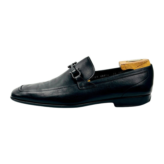 Salvatore Ferragamo Gancini Bit Leather Loafers (Size 44)