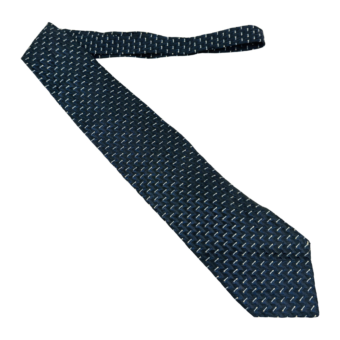 Canali Dark Navy 'Micro Pattern' Tie (Size Regular)