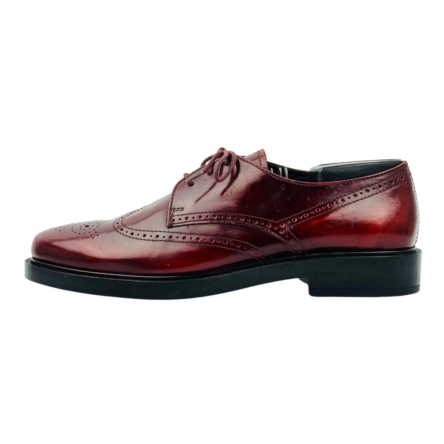 Tod’s Burgundy Patent Leather Derby Shoes (Size 39.5)